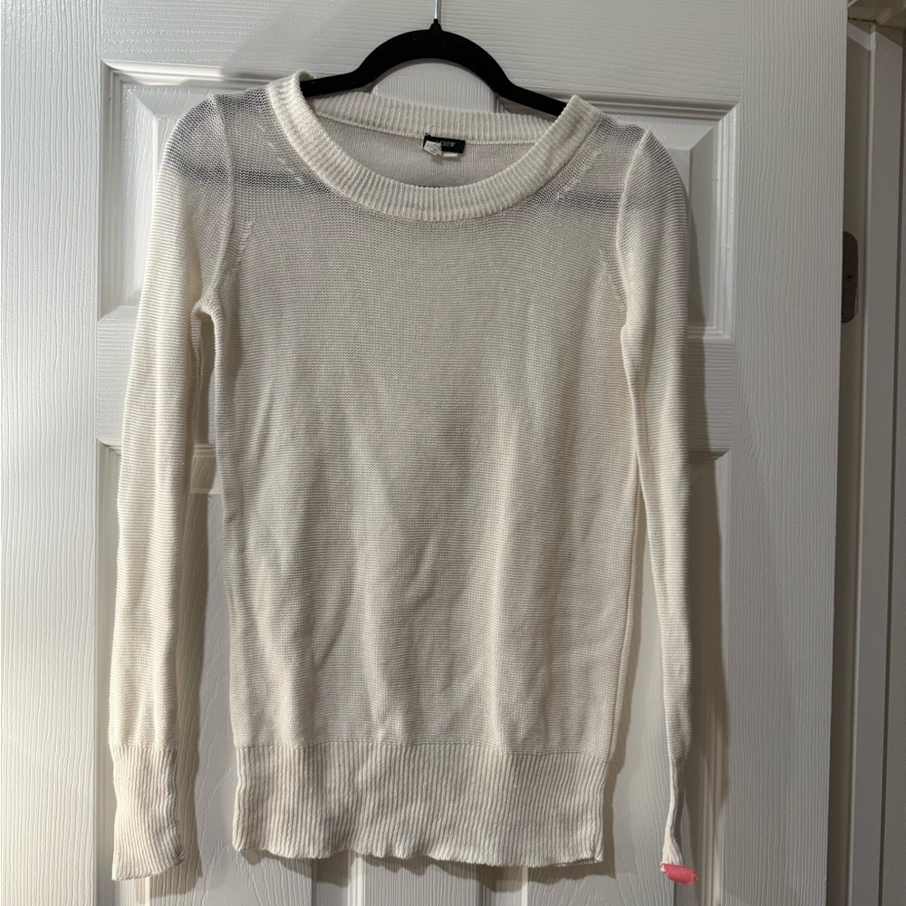White Long Sleeve Sweater - Jcrew .